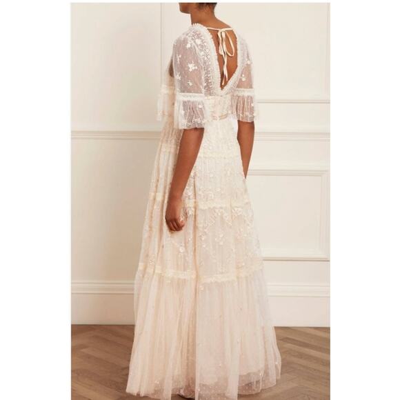 NEEDLE & THREAD Sz 20 US Champagne Lottie Lace Gown Dress NWT - Picture 13 of 14